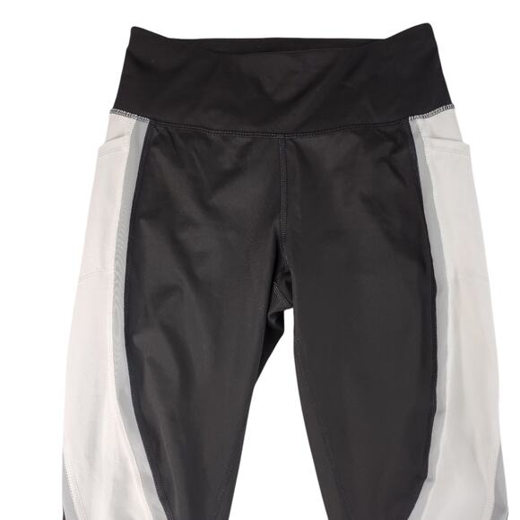 Black White Colorblock Leggings Womens XS Compression Workout Running Gym Yoga - Picture 6 of 15